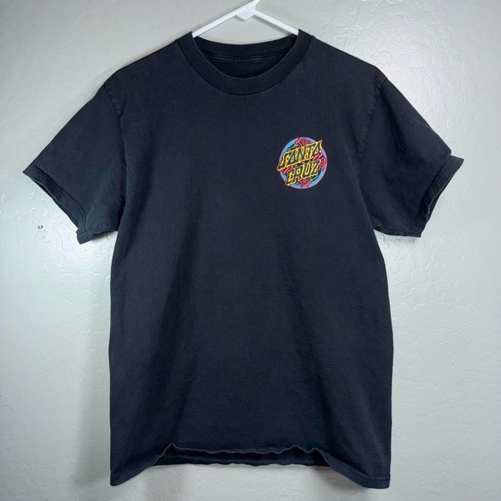 Vintage Santa Cruz Rose Dot Black Skate Tee 90s Style